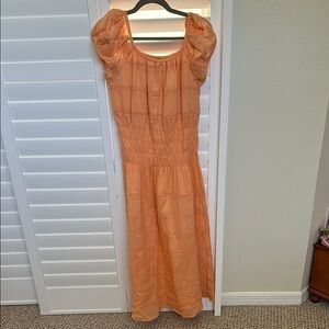 Olivia James Cap Sleeve Orange Melon Cotton Maxi Dress Size S